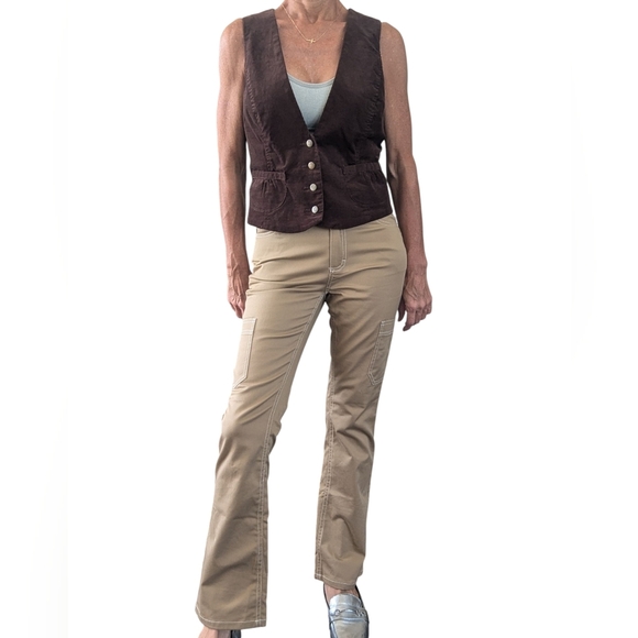 BDG Urban Outfitters Khaki Utility Cargo Pants Women’s 0 Straight Leg Workwear - Picture 2 of 9